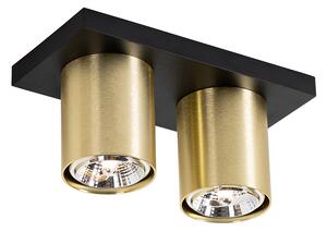 Modern mennyezeti spot fekete arany 2 lámpával - Tubo