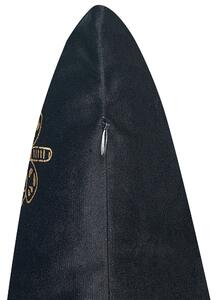 Fekete bársony díszpárna kétdarabos szettben 45 x 45 cm YUZURI