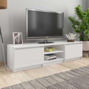 Modern TV-szekrény - Magasfényű Fehér - 140x40x35,5 cm