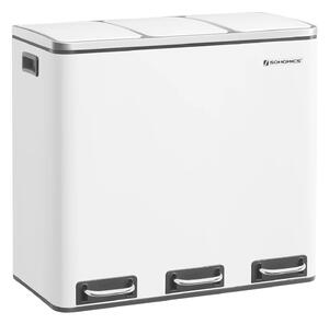SONGMICS Szelektív Hulladékgyűjtő - 3x18L - Fehér