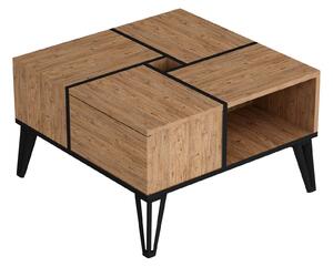 NIRVANA Modern Dohányzóasztal - Tárolós - 72x72 cm