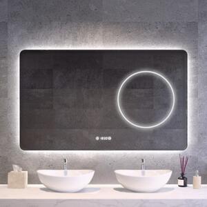 Fürdőszobai LED tükör 120x75cm | Páramentesítő - Óra - Fényerő + színhőfok állítás | Welland Texol