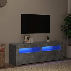 Betonszürke TV-szekrény LED-lámpákkal 120 x 35 x 40 cm