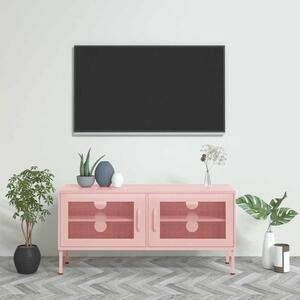 Rózsaszín acél TV-szekrény 105 x 35 x 50 cm