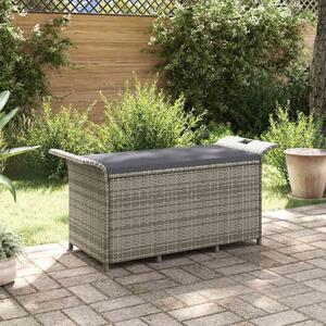 Barna polyrattan kerti pad párnával 116 x 46 x 57 cm
