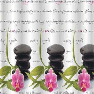 Zuhanyfüggöny - NEW ZEN STONES - Impregnált textil -180 x 200 cm