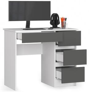 Számítógép asztal A-7 jobb - fehér/grafit