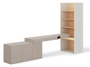 Otthoni iroda készlet Evareve 118, Világosbarna, Tölgy, Szürke, Laminált forgácslap