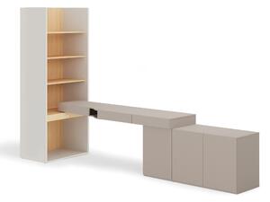 Otthoni iroda készlet Evareve 118, Tölgy, Szürke, Világosbarna, Laminált forgácslap