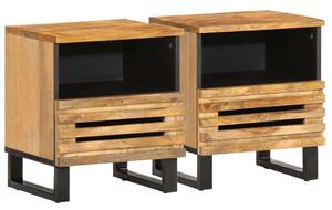 VidaXL Mangófa Éjjeliszekrény Szett - 2 db - 40x33x46 cm