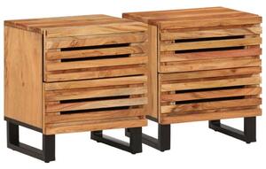 VidaXL Akácfa Éjjeliszekrény - 2 db - 40x33x46 cm