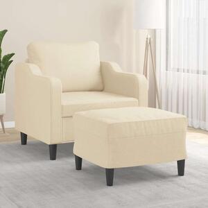 VidaXL krémszínű szövet kanapéfotel lábtartóval 60 cm