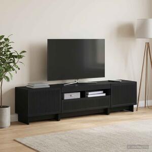 5 darabos LED TV szekrény Fekete Szerelt Fa