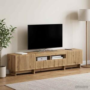 5 darabos LED TV szekrény Kézműves Tölgy Szerelt Fa