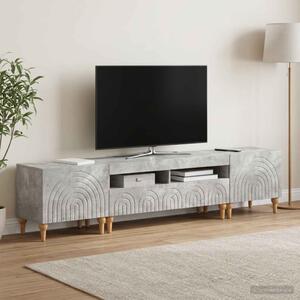 3 darabos LED TV szekrény Betonszürke Szerelt Fa