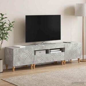 3 darabos LED TV szekrény Betonszürke Szerelt Fa