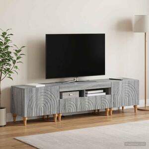 3 darabos LED TV szekrény Szürke Sonoma Szerelt Fa