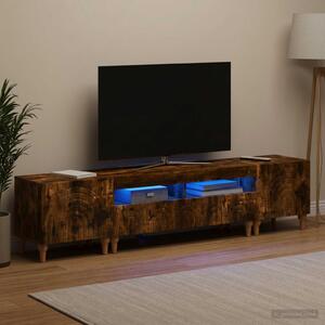 3 darabos LED TV szekrény Füstös Tölgy Szerelt Fa
