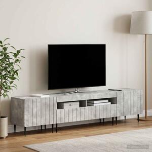3 darabos LED TV szekrény ZWOLLE Betonszürke Szerelt Fa