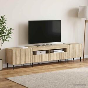 3 darabos LED TV szekrény ZWOLLE Sonoma Tölgy Szerelt Fa