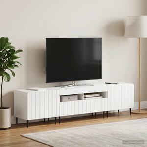 3 darabos LED TV szekrény ZWOLLE Magasfényű Fehér Szerelt Fa
