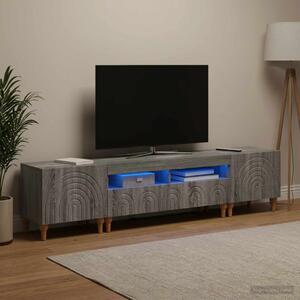 3 darabos LED TV szekrény Szürke Sonoma Szerelt Fa