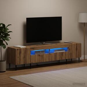 3 darabos LED TV szekrény ZWOLLE Kézműves Tölgy Szerelt Fa