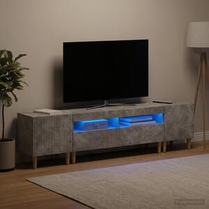 3 darabos LED TV szekrény ARNHEM 3 db Betonszürke Szerelt Fa