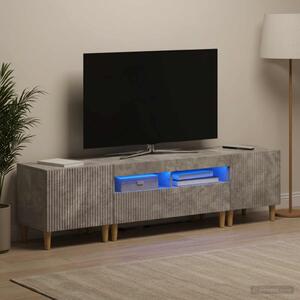 3 darabos LED TV szekrény ARNHEM 3 db Betonszürke Szerelt Fa