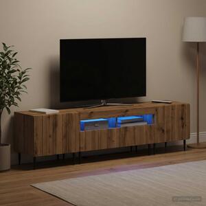 3 darabos LED TV szekrény ZWOLLE Kézműves Tölgy Szerelt Fa