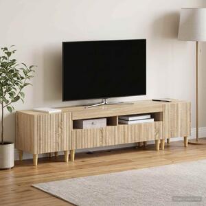 3 darabos LED TV szekrény ARNHEM 3 db Sonoma Tölgy Szerelt Fa