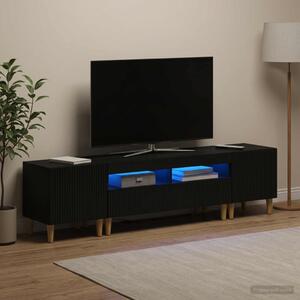 3 darabos LED TV szekrény ARNHEM 3 db Fekete Szerelt Fa