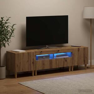3 darabos LED TV szekrény ARNHEM 3 db Kézműves Tölgy Szerelt Fa