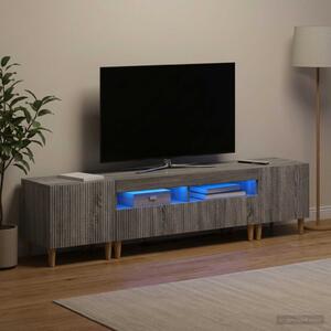 3 darabos LED TV szekrény ARNHEM 3 db Szürke Sonoma Szerelt Fa