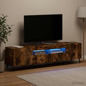 3 darabos LED TV szekrény Füstös Tölgy Szerelt Fa