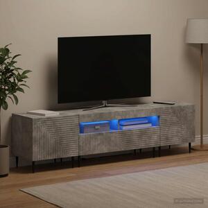 3 darabos LED TV szekrény Betonszürke Szerelt Fa