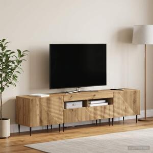3 darabos LED TV szekrény Kézműves Tölgy Szerelt Fa