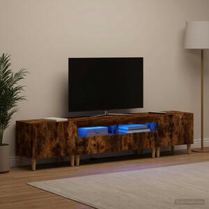 3 darabos LED TV szekrény DELFT Füstös Tölgy Szerelt Fa