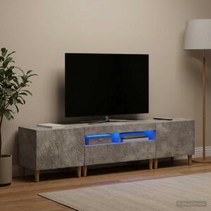3 darabos LED TV szekrény DELFT Betonszürke Szerelt Fa