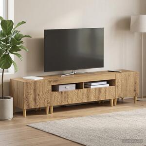 3 darabos LED TV szekrény DELFT Kézműves Tölgy Szerelt Fa