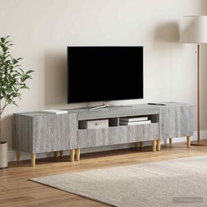 3 darabos LED TV szekrény DELFT Szürke Sonoma Szerelt Fa