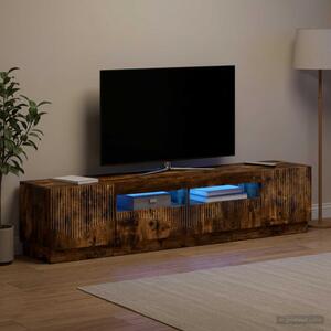 LED TV szekrény HOORN 3 db Füstös Tölgy Szerelt Fa