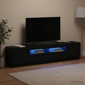 LED TV szekrény HOORN 3 db Fekete Szerelt Fa