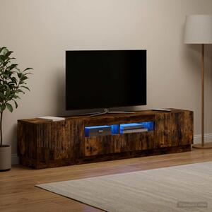 LED TV szekrény HOORN 3 db Füstös Tölgy Szerelt Fa