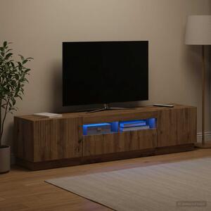 LED TV szekrény HOORN 3 db Kézműves Tölgy Szerelt Fa