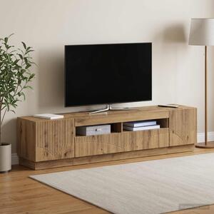 LED TV szekrény HOORN 3 db Kézműves Tölgy Szerelt Fa