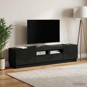 LED TV szekrény HOORN 3 db Fekete Szerelt Fa