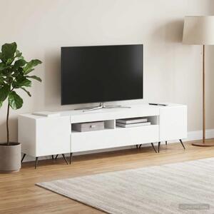 LED TV szekrény BREDA 3 db Magasfényű Fehér Szerelt Fa