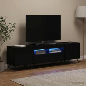 LED TV szekrény BREDA 3 db Fekete Szerelt Fa