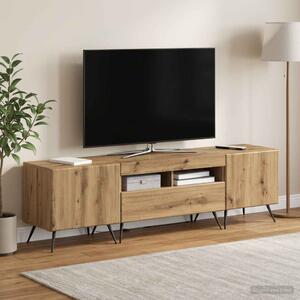 LED TV szekrény BREDA 3 db Kézműves Tölgy Szerelt Fa